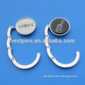 printing logo round shape metal bag hanger